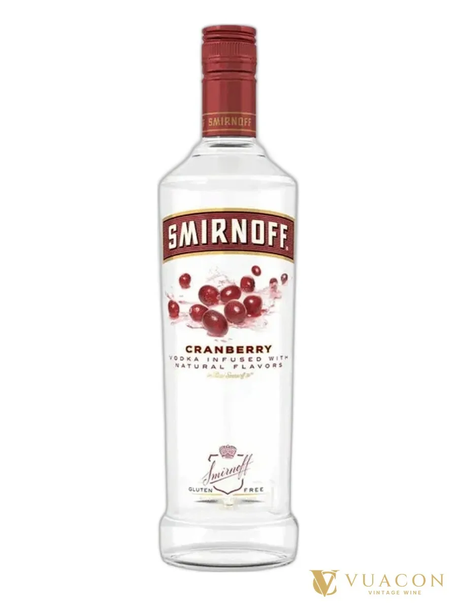 Vodka Smirnoff Cranberry (Nam việt quất) 750ml – vodka mùi, Hoa Kỳ