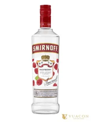 Vodka Smirnoff Raspberry (Mâm xôi) 750ml – vodka mùi, Hoa Kỳ